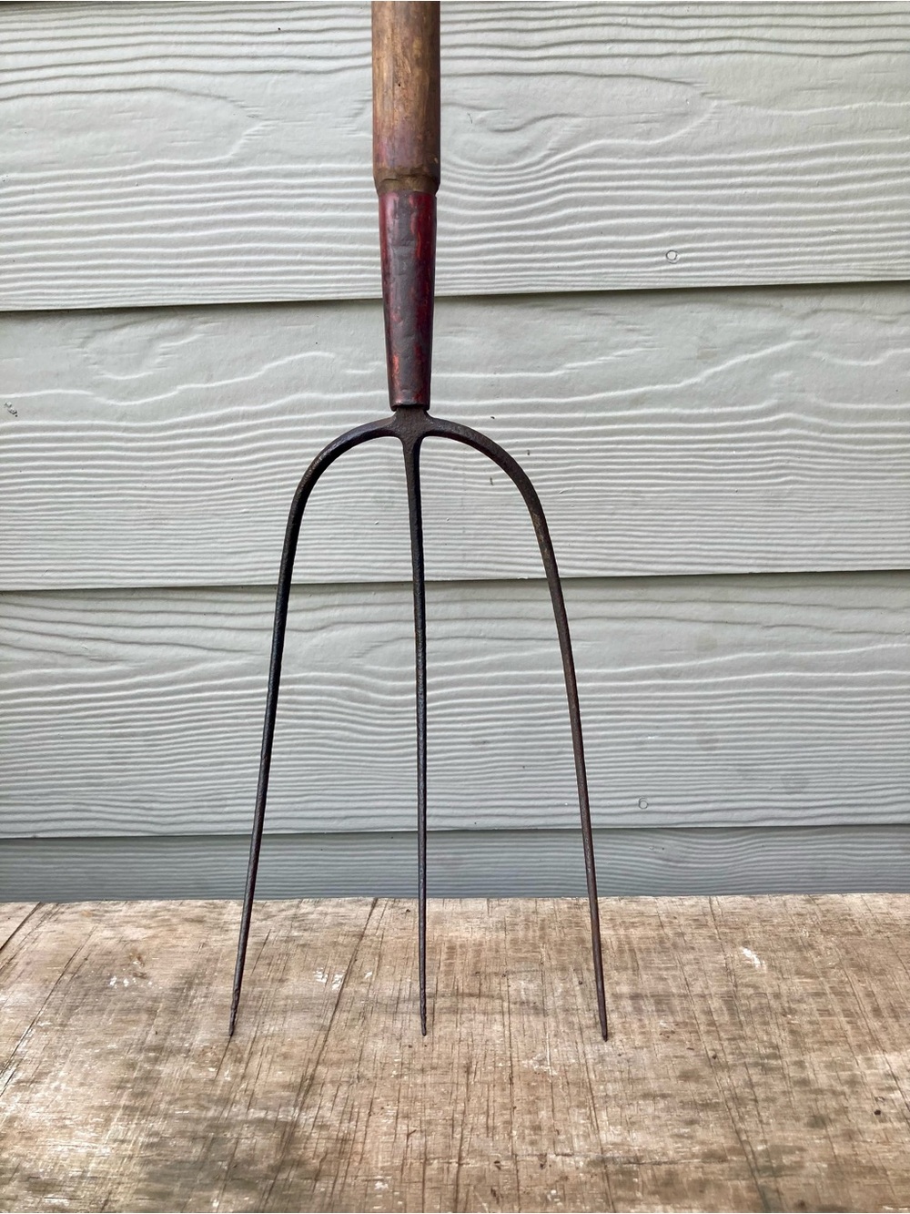 Vintage Garden Pitchfork with Wooden Handle 3 Tines 68” - Picture 8 of 16